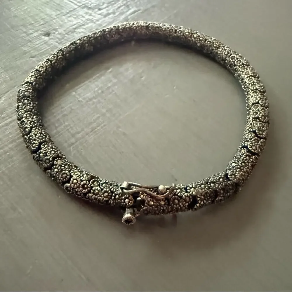 925 Sterling Silver Snake Like Linked Heavy thick Bracelet